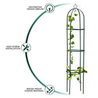 1.9m Garden Obelisk Black Metal Outdoor Trellis Climbing Plant Support Frame — alternate product view 4