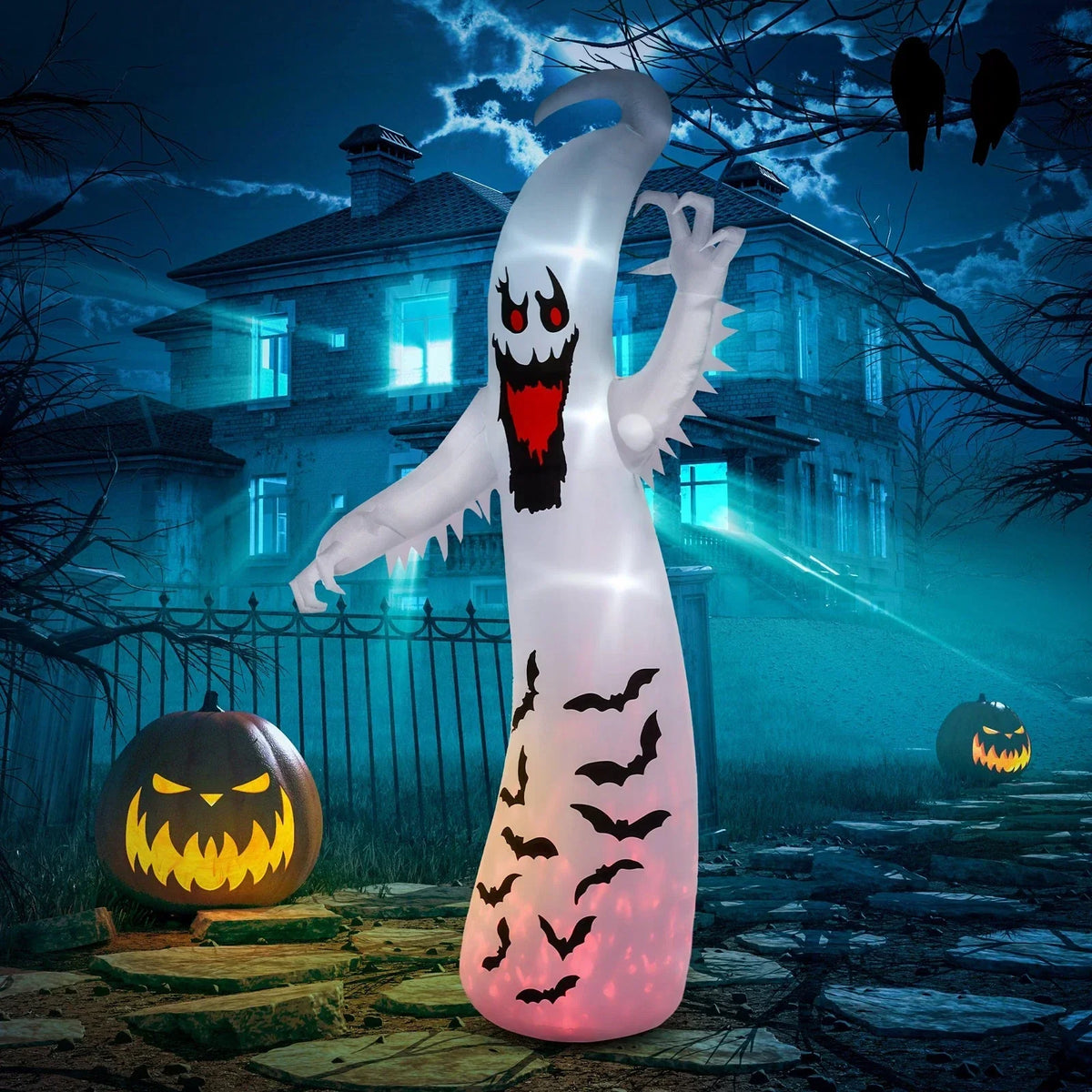 11.8FT Halloween Inflatable Spooky Ghost, Blow Up Outdoor Decoration for Garden — alternate product view 3