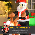 5.5ft Inflatable Santa Claus Riding Motorcycle Christmas Decoration w/ LED Light — alternate product view 3