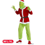 Adult Santa Grinch Costume Xmas Cosplay Men Christmas Santa Fancy Dress Full Set — alternate product view 10