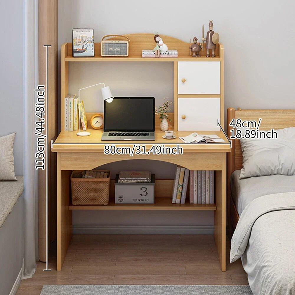 Wooden Computer Desk Home Office Writing Desk Study Table Workstation Cabinet UK — alternate product view 4