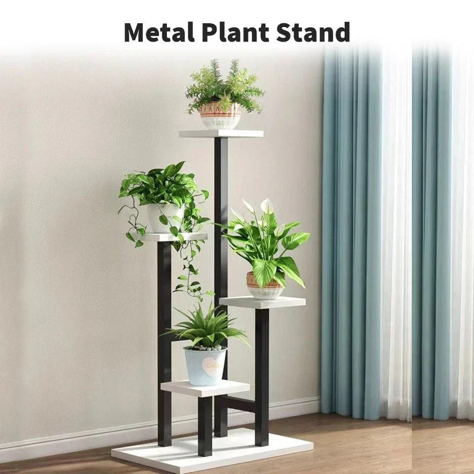 4 Tier Metal Plant Stand Indoor Outdoor Garden Flower Pot Shelf Display Rack UK — alternate product view 3