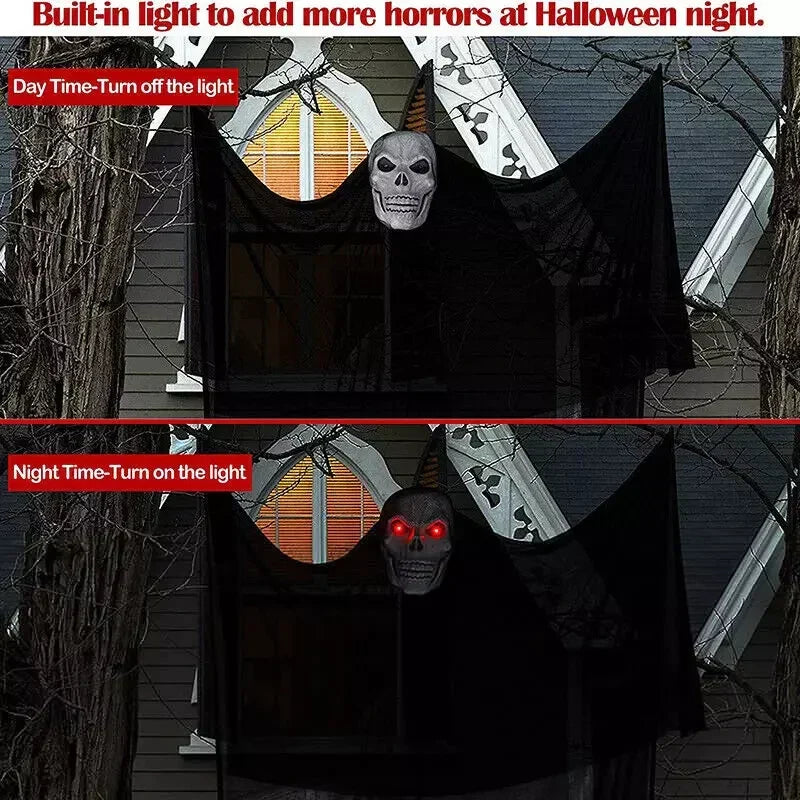 Hanging Ghost Skeleton Halloween Decor Spooky Outdoor Garden Decoration Props — alternate product view 5