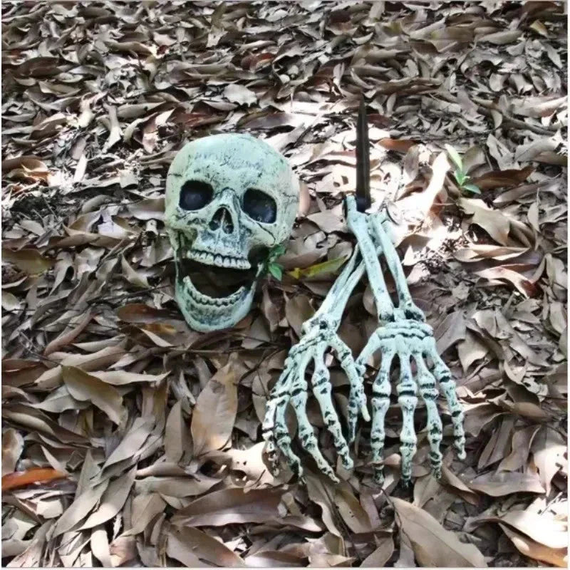 Skeleton Bones Prop Ground Breaking Scary Halloween Decoration Human Skull Party — alternate product view 6