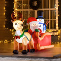 6.5ft Christmas Inflatable Santa Claus on Sleigh Deer LED Lighted for Decoration — alternate product view 2
