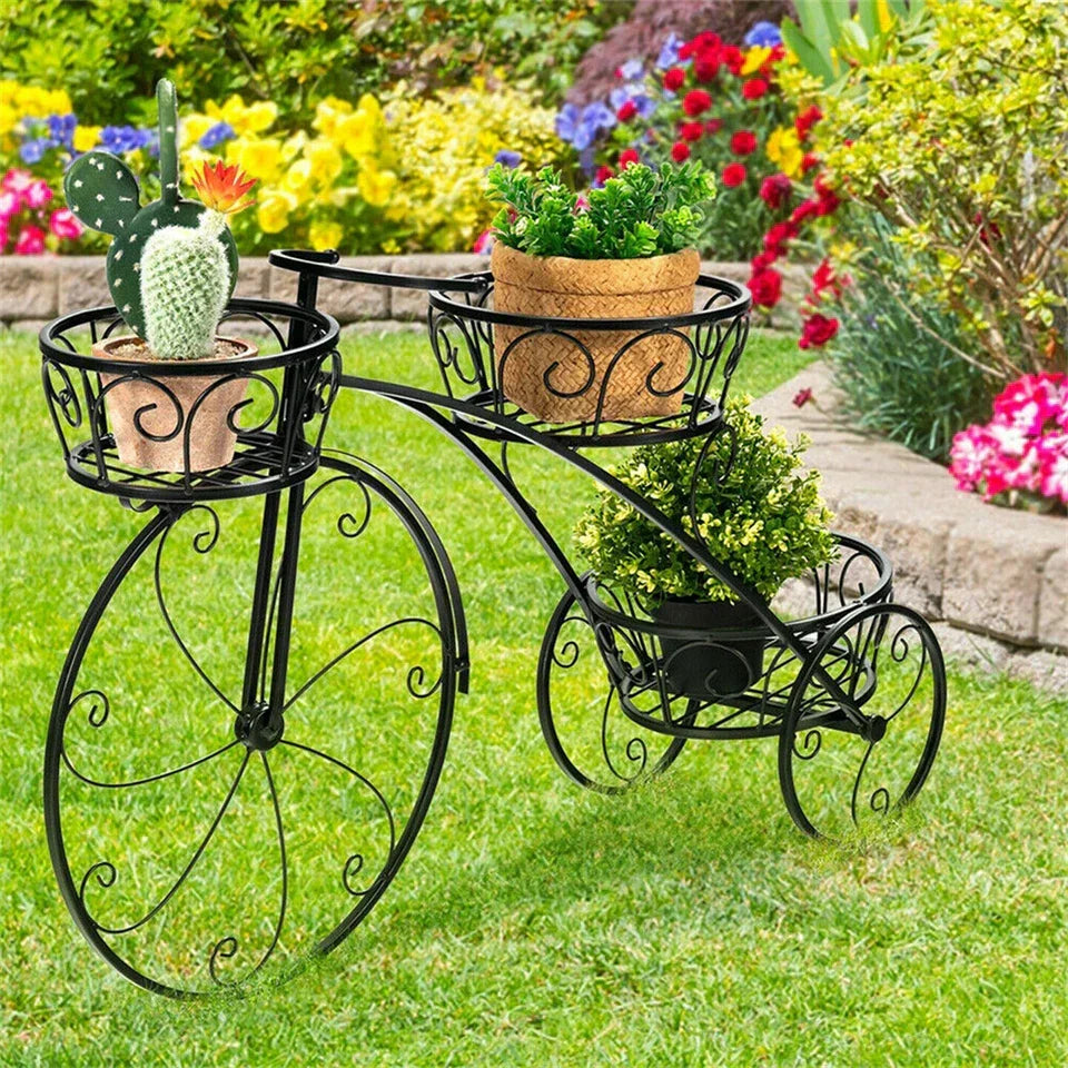 Bicycle Planter Metal Plant Stand Garden Bike Flower Pot Cart Holder Basket Deco — alternate product view 2