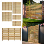 6ft Contemporary Slatted Rough Sawn Treated Fence Panel — alternate product view 9