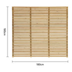 6ft Contemporary Slatted Rough Sawn Treated Fence Panel — 6x6ft ( 180x180cm ) — product view