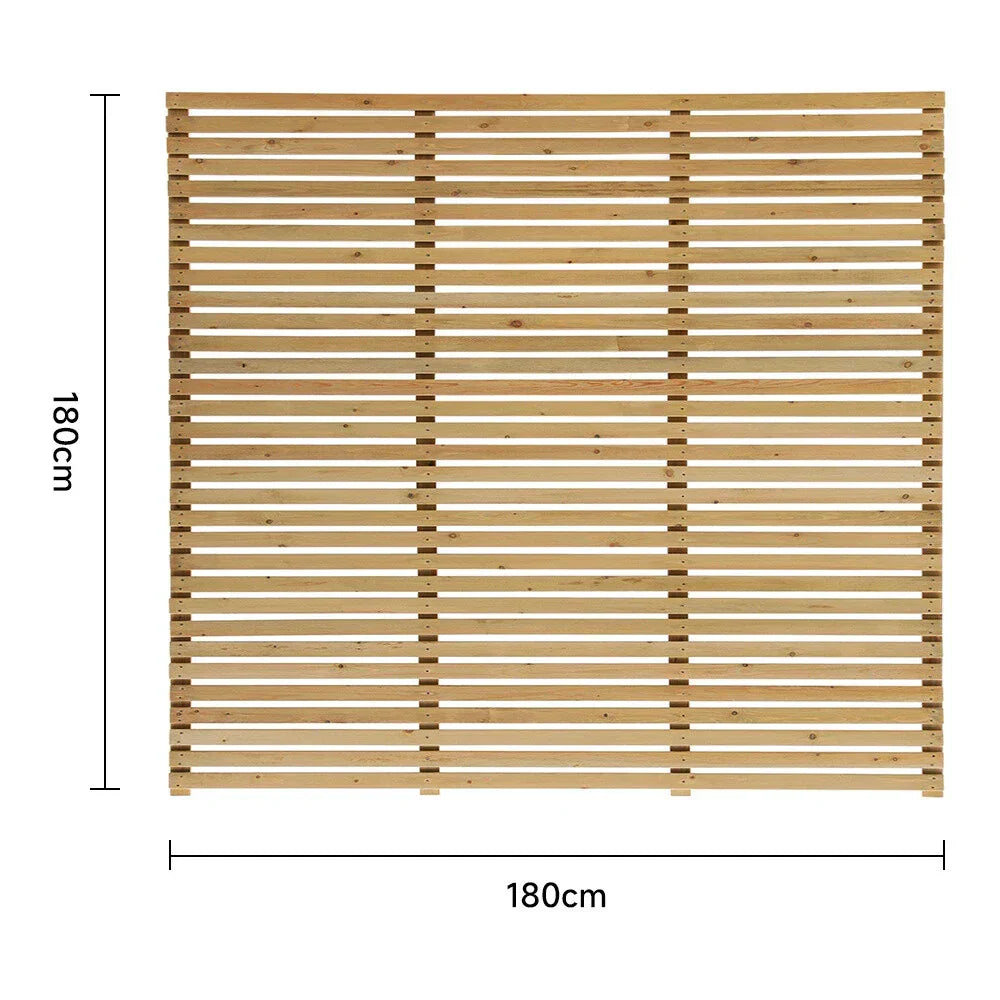 6ft Contemporary Slatted Rough Sawn Treated Fence Panel — 6x6ft ( 180x180cm ) — product view