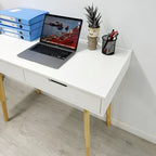Wooden Computer Desk Dressing Table Home Office Study Bedroom With Drawers White — alternate product view 4