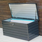 Dark Grey 420L Metal Storage Box Garden Outdoor Shed Utility Cushion Chest Truck — alternate product view 4