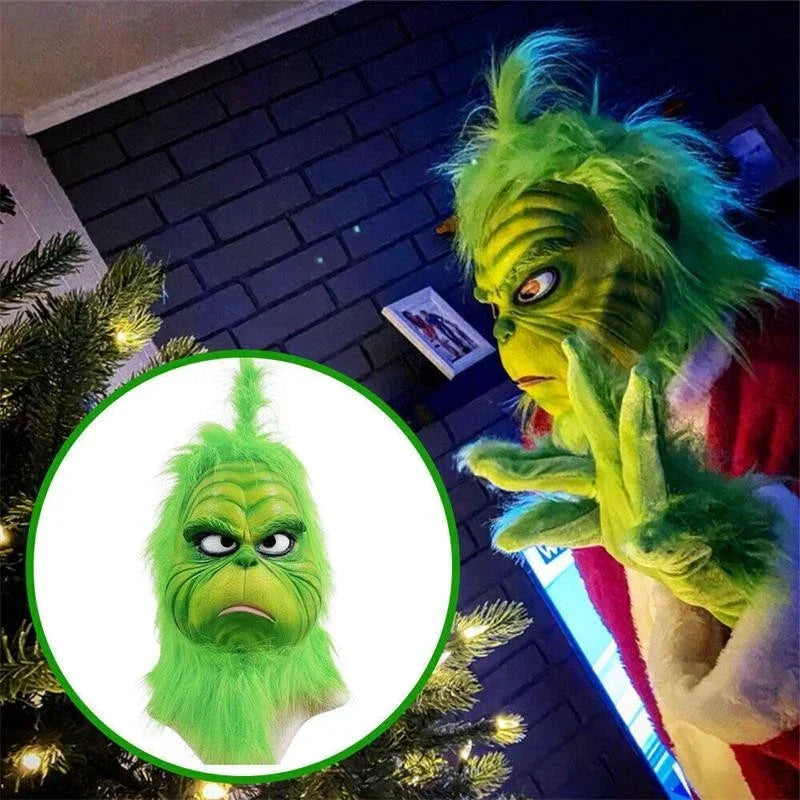 The Grinch Latex Mask Adults Costume Cosplay Christmas Fancy Dress Outfits — alternate product view 5