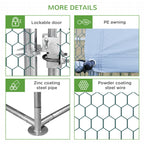 Walk In Chicken Run Galvanized Chicken Coop Hen House w/ Water-Resist Cover — alternate product view 26