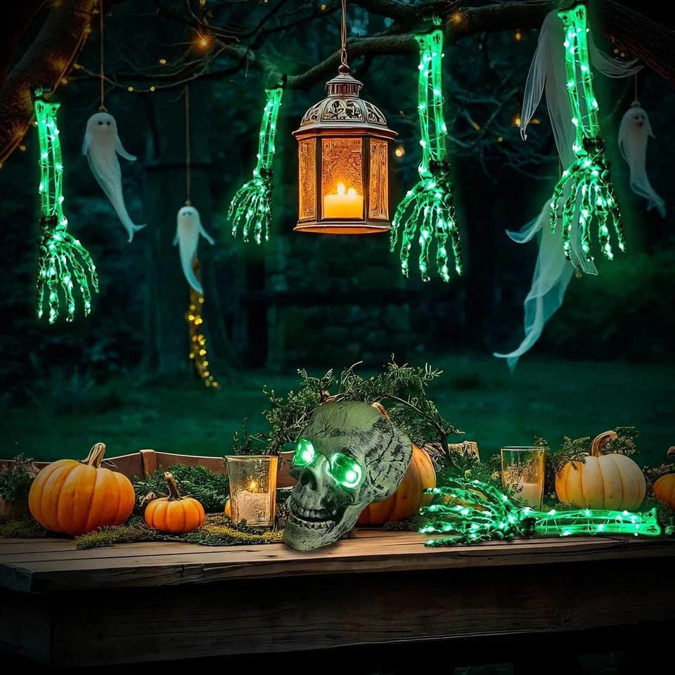 Large Ground Breaking Skeleton with Light Up Eyes Halloween Decoration Prop — alternate product view 8