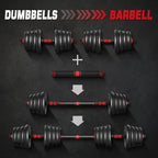 30kg Dumbbells Barbell Set with Connecting Rod — alternate product view 2