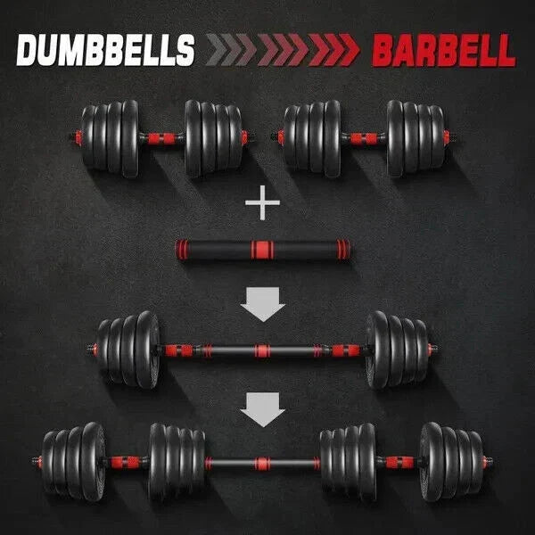 30kg Dumbbells Barbell Set with Connecting Rod — alternate product view 2