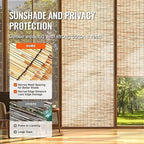 1.8M x 4M Natural Bamboo Peeled Reed Fence Screening Roll Fencing Panel Garden — alternate product view 2