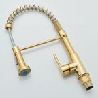 Modern Gold Kitchen Mixer Taps Pull out Spray 360° Mono Single Lever Sink Faucet — alternate product view 9