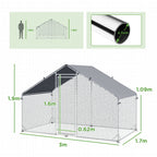 Walk In Chicken Run Galvanized Chicken Coop Hen House w/ Water-Resist Cover — alternate product view 10