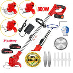 Electric Strimmer Grass Trimmer Weed Cutter Garden Edger 21V Cordless 2 Battery — on a clean white background