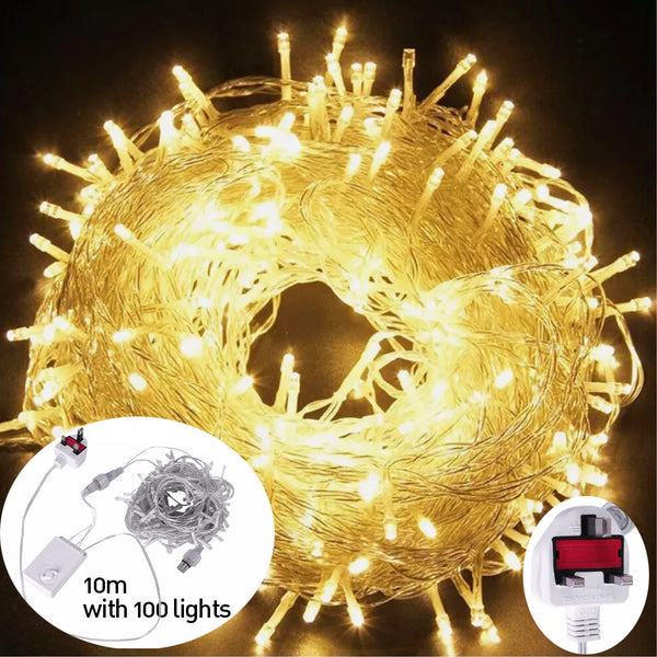 Fairy String Lights 10-50m Mains Plug In Christmas Tree Indoor & Outdoor Remote — main product view
