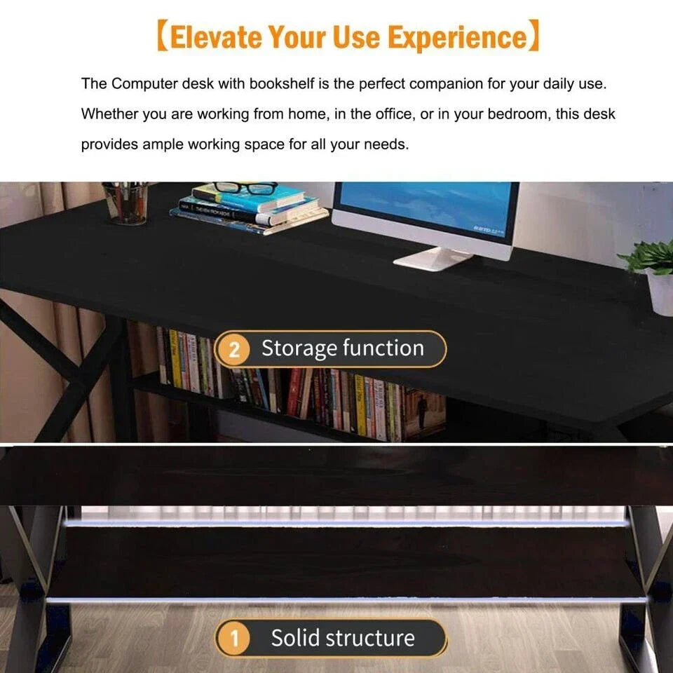 Computer Desk Laptop Pc Study Table Office Desk Home Furniture Workstation Shelf — alternate product view 9