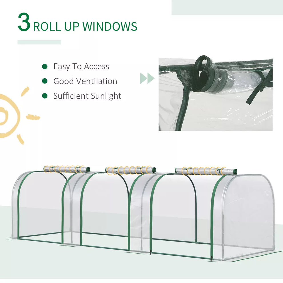 Tunnel Greenhouse Steel Frame for Garden w/ Zipper Doors — alternate product view 7