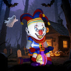 4ft Blow Up Halloween Inflatable Clown on Bicycle with 3 Built-in LED Lights — alternate product view 4