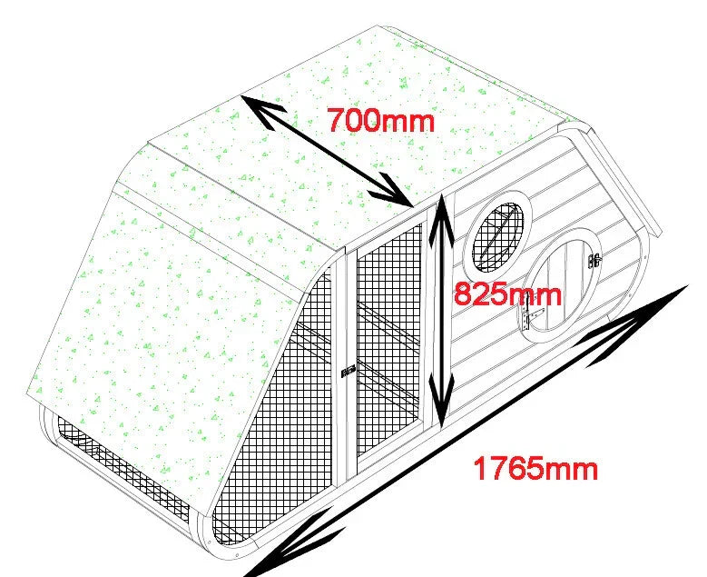 Large Chicken Coop Chicken House Hatched Noah's Ark Hen House Rabbit Hutch — on a clean white background