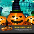 6ft Inflatable Halloween Large Pumpkin in Hat w/ Four Small Pumpkin LED — alternate product view 4