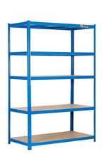 5 Tier Blue Metal Garage Shelving Unit 1000kg 180x120x60cm — alternate product view 9