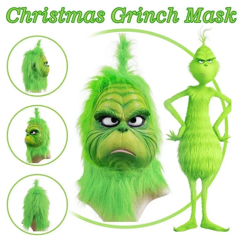 The Grinch Latex Mask Adults Costume Cosplay Christmas Fancy Dress Outfits — alternate product view 4