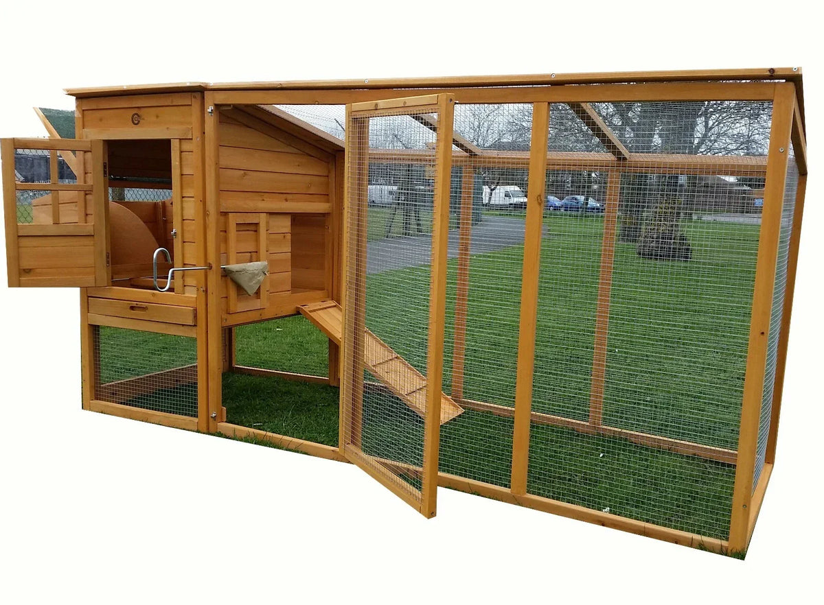 Large 8FT Chicken Coop Hen Poultry Ark House Hutch Run Nest — alternate product view 3