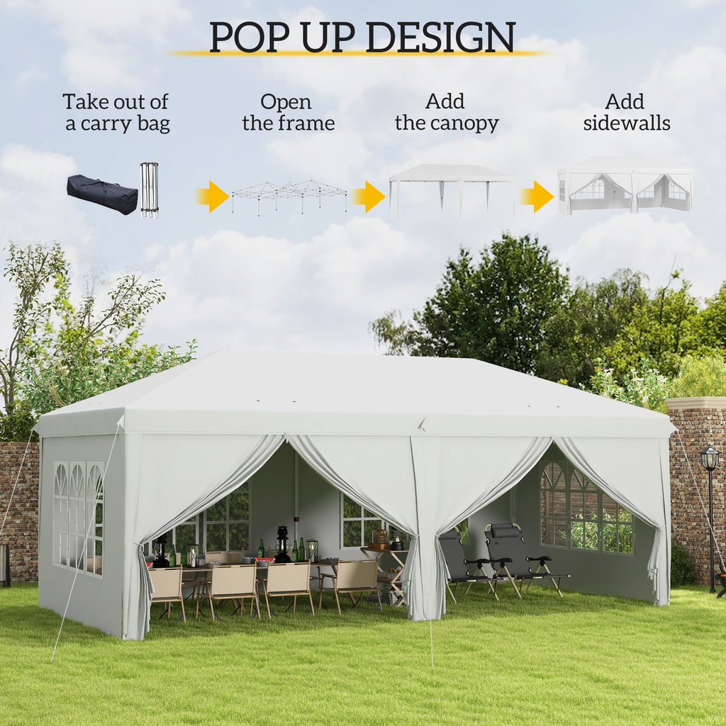 3x6m Popup Garden Heavy Duty Gazebo Marquee Party Tent Canopy with 6 Side Walls — alternate product view 6