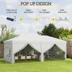 3x6m Popup Garden Heavy Duty Gazebo Marquee Party Tent Canopy with 6 Side Walls — alternate product view 6