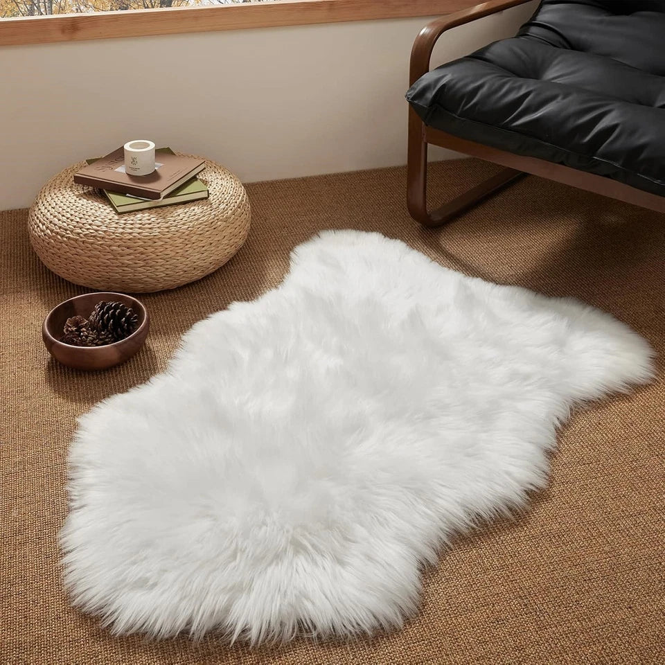 Large Faux Fur Sheepskin Rug Fluffy Mat Room Sofa Hairy Mat Shaggy Floor Carpet — alternate product view 4