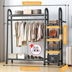 Heavy Duty Double Clothes Rail Rack Garment Hanging Stand Open Wardrobe Shelf — alternate product view 3