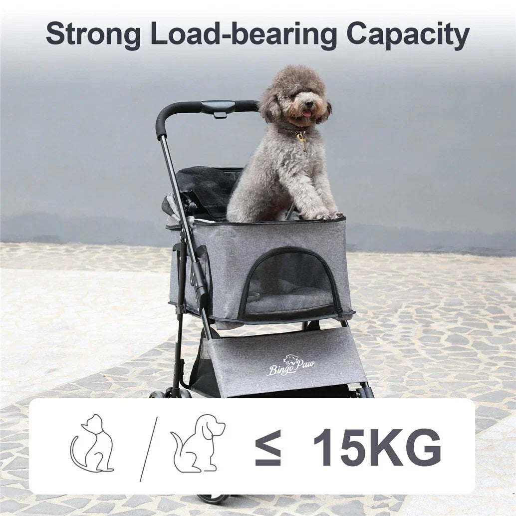 XXL Pet Stroller Pram Dog Carrier Trailer Stroller Travel Walk Carrier Load 30kg — alternate product view 8