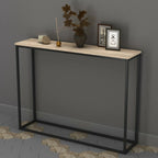 Wooden Free Standing Hallway Console Table Living Room Shelf Display Metal Legs — Antique Oak — product view