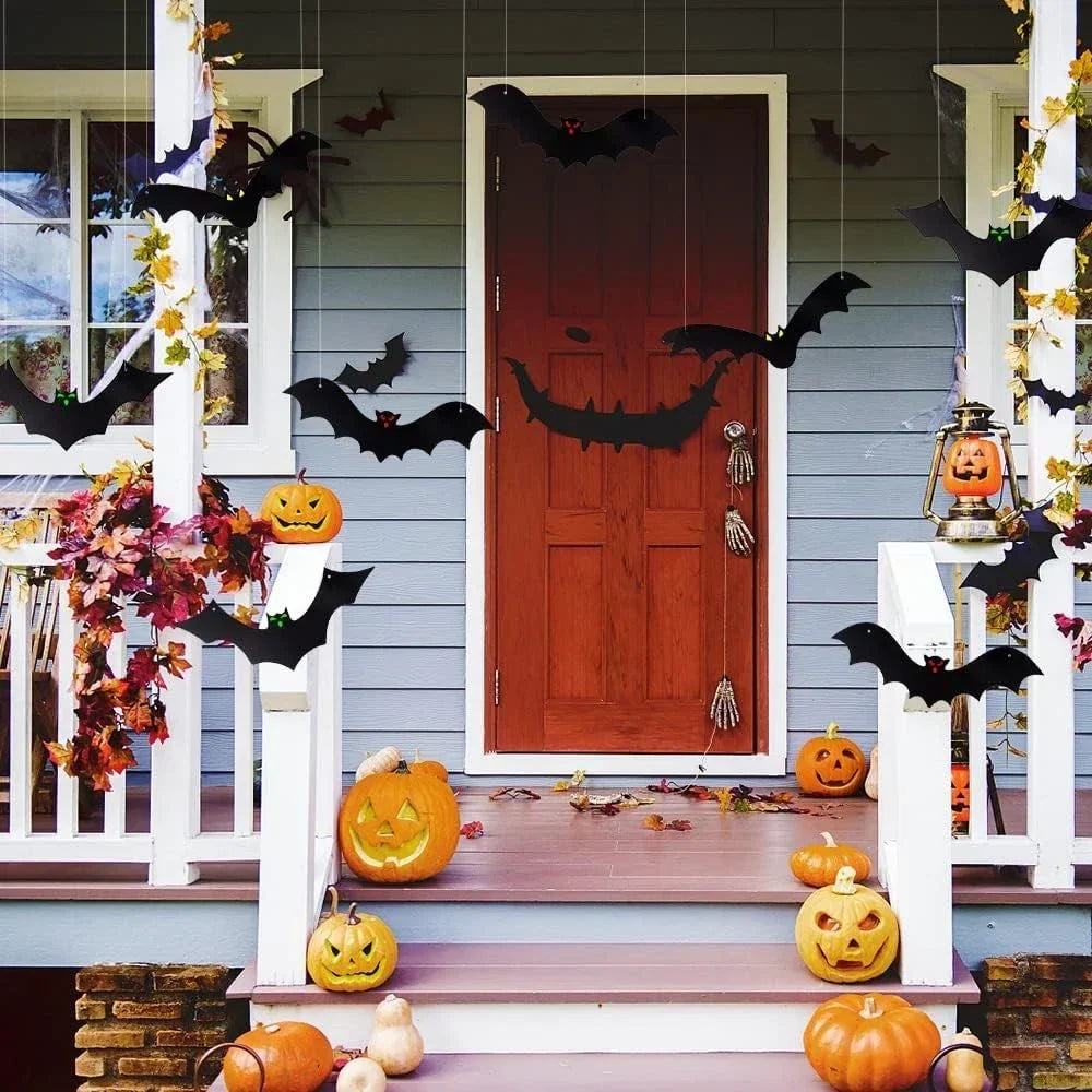 12PCS Halloween Hanging Bats, Halloween Flying Bat Hanging Decorations — alternate product view 4