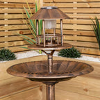 110cm Bronze Effect Resin Garden Bird Bath & Table with Solar Light — alternate product view 3