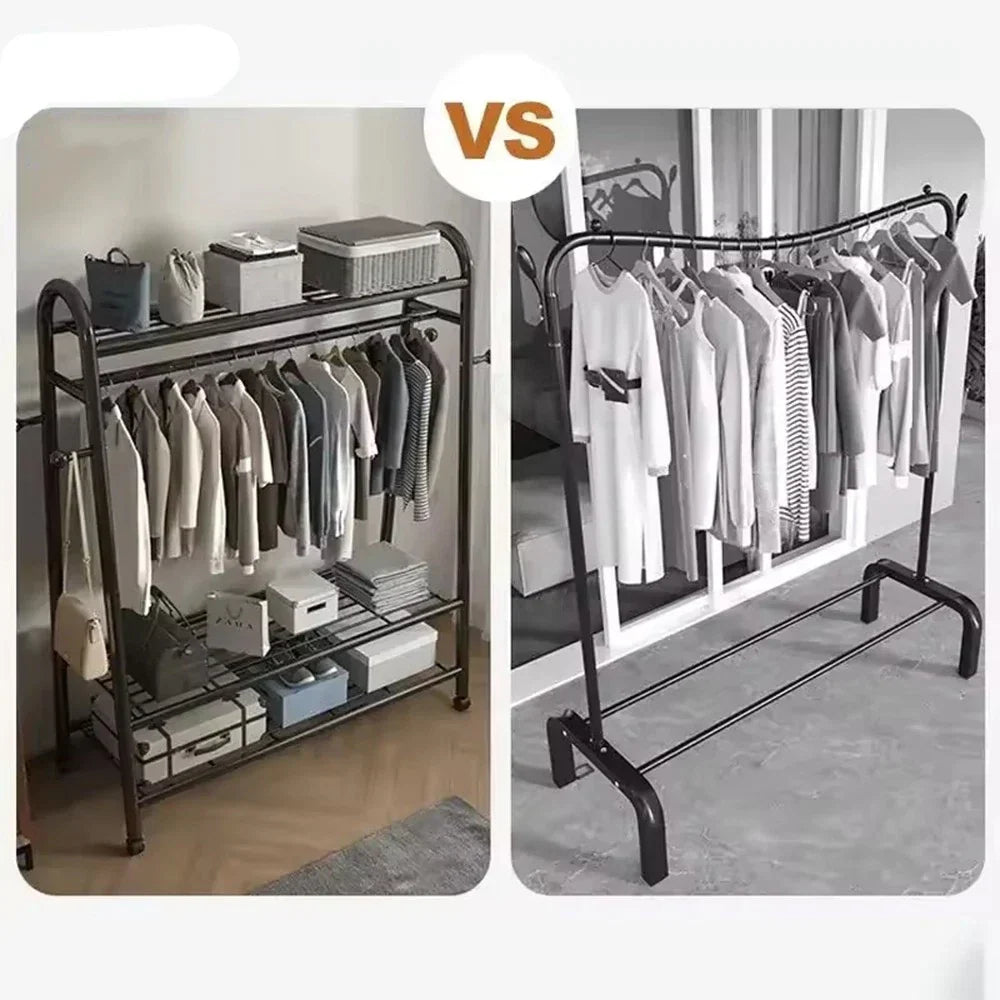 Heavy Duty Double Clothes Rail Rack Garment Hanging Stand Open Wardrobe Shelf — alternate product view 8