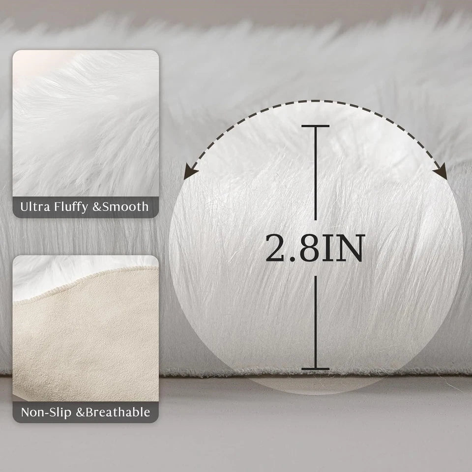 Large Faux Fur Sheepskin Rug Fluffy Mat Room Sofa Hairy Mat Shaggy Floor Carpet — alternate product view 5