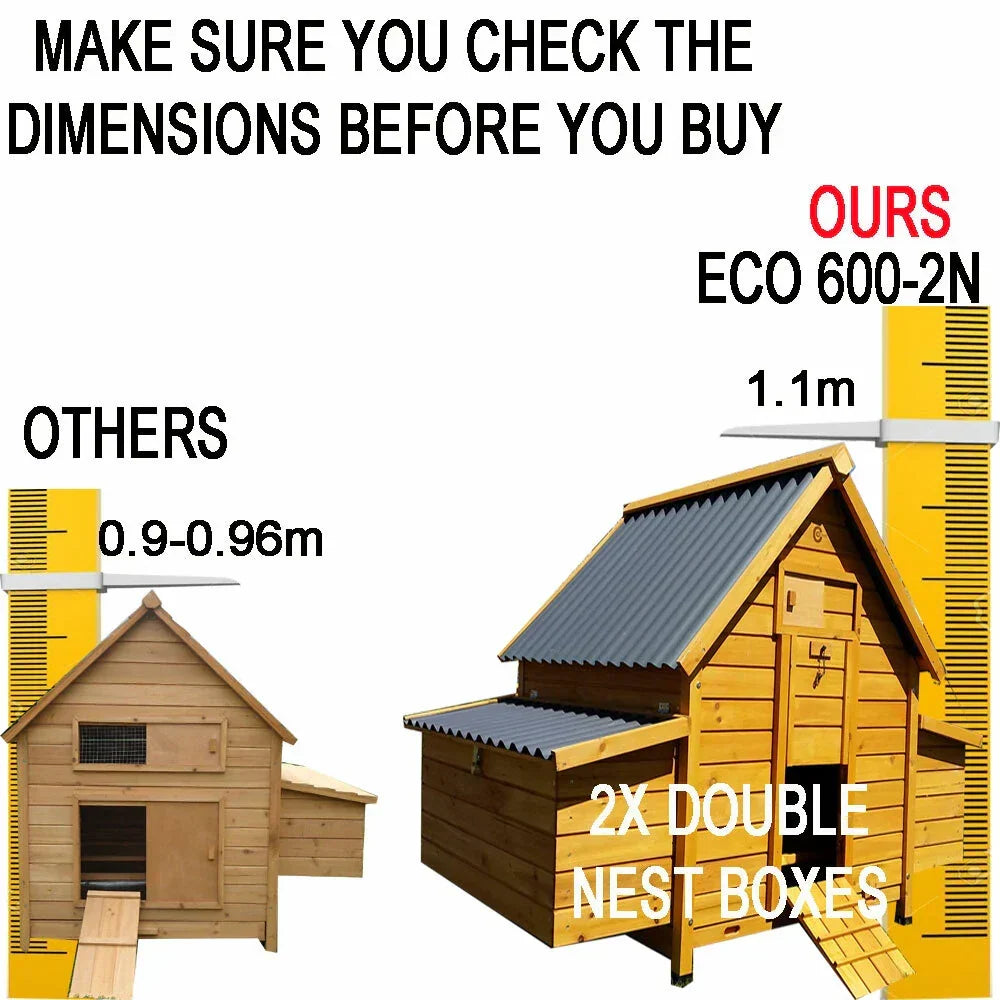 Chicken Coop Run Hen House Poultry Ark Home Nest Box Coops Rabbit Hutch Plastic — alternate product view 3