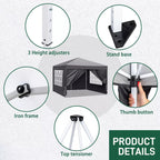 3x3M Heavy Duty Gazebo Marquee Popup Water- proof Garden Party Tent 4 WallSides — alternate product view 19