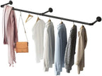 6ft Heavy Duty Clothes Rail Pipe Garment Rack Wall Mounted Hanging Clothes Pole — on a clean white background