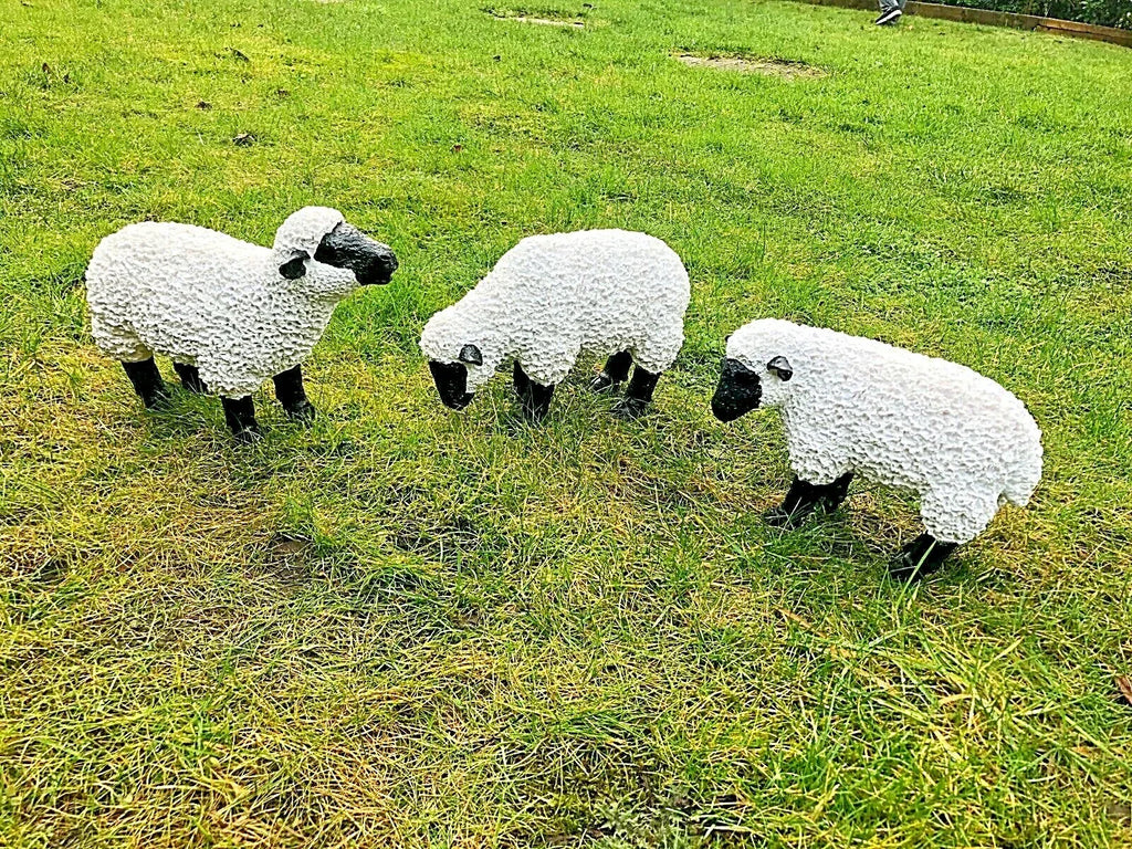 Spring Lamb Garden Ornament Resin Laying Down Sheep Statue Farmyard Gift Garden — main product view