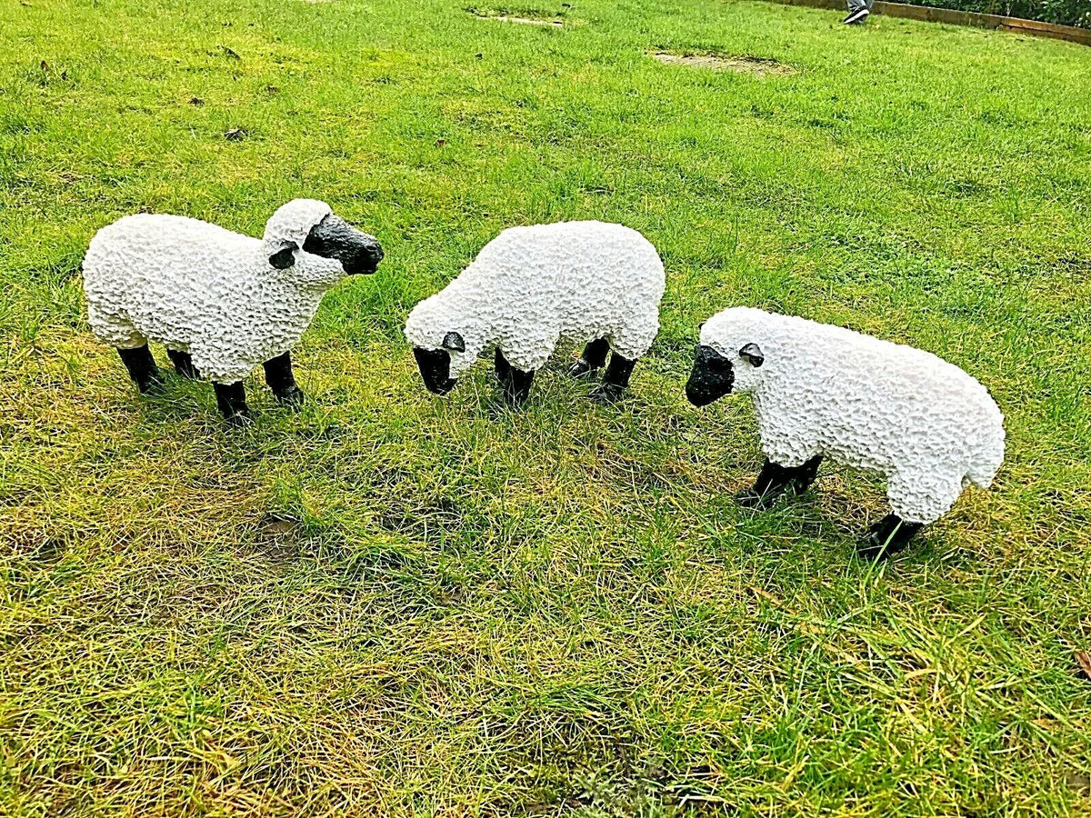 Spring Lamb Garden Ornament Resin Laying Down Sheep Statue Farmyard Gift Garden — main product view