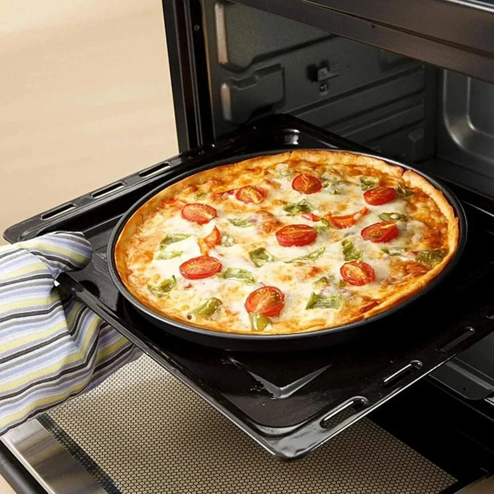 3Pcs Non-Stick Pizza Pan Carbon Steel Pizza Oven Tray Shallow Round Pizza Plate — alternate product view 8