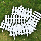 4,8,12 PCS White Plastic Picket Fencing Wooden Effect Lawn Border Edge Garden Edging — alternate product view 5